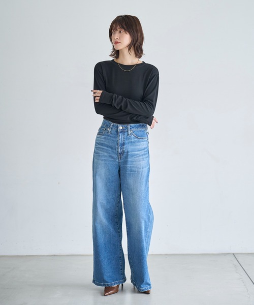 meilmada(メイルマダ)の「ロングスリーブストレッチロンT(Tシャツ/カットソー・レディース・ブラック/ホワイト/グレー/ブルー・FREE)」の22枚目の写真