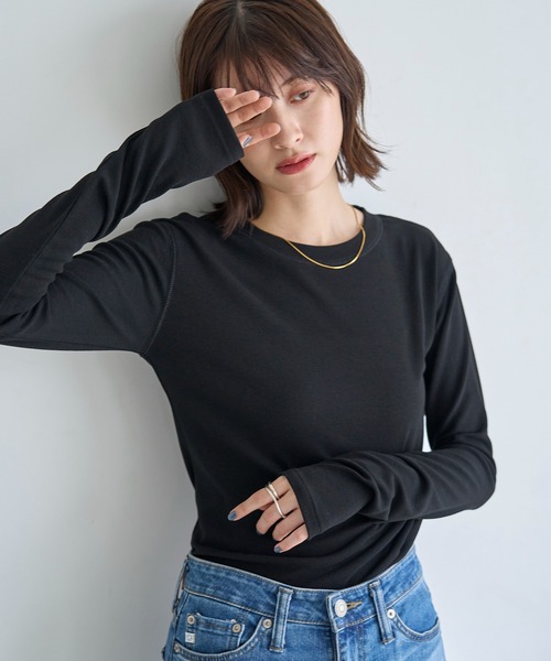 meilmada(メイルマダ)の「ロングスリーブストレッチロンT(Tシャツ/カットソー・レディース・ブラック/ホワイト/グレー/ブルー・FREE)」の20枚目の写真