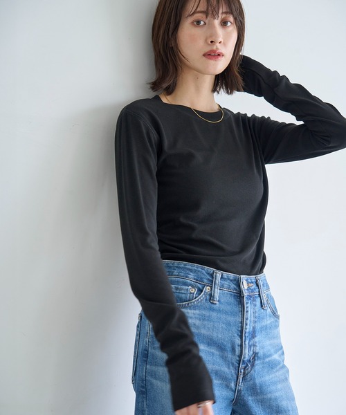 meilmada(メイルマダ)の「ロングスリーブストレッチロンT(Tシャツ/カットソー・レディース・ブラック/ホワイト/グレー/ブルー・FREE)」の21枚目の写真