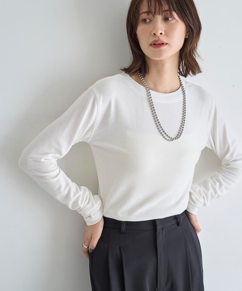 meilmada(メイルマダ)の「ロングスリーブストレッチロンT(Tシャツ/カットソー・レディース・ブラック/ホワイト/グレー/ブルー・FREE)」の6枚目の写真