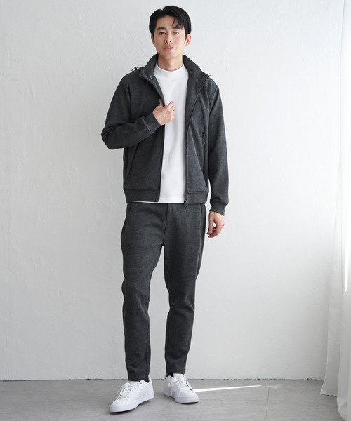 ikka(イッカ)の「【セットアップ対応】ダブルフェイスカノコ2wayジップパーカ(パーカー・メンズ・ブラック/スモークグレー・M/L/XL/S)」の19枚目の写真