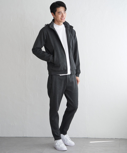 ikka(イッカ)の「【セットアップ対応】ダブルフェイスカノコ2wayジップパーカ(パーカー・メンズ・ブラック/スモークグレー・M/L/XL/S)」の20枚目の写真