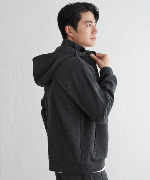 ikka(イッカ)の「【セットアップ対応】ダブルフェイスカノコ2wayジップパーカ(パーカー・メンズ・ブラック/スモークグレー・M/L/XL/S)」の17枚目の写真