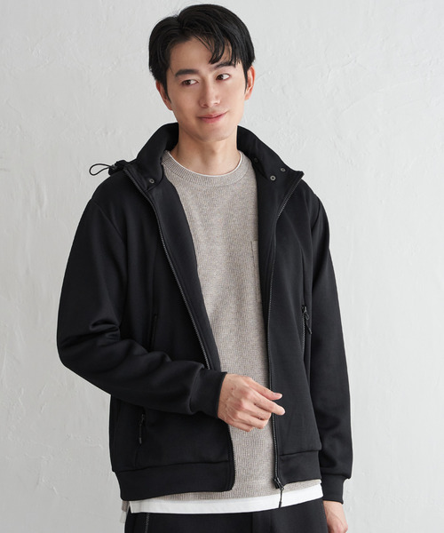 ikka(イッカ)の「【セットアップ対応】ダブルフェイスカノコ2wayジップパーカ(パーカー・メンズ・ブラック/スモークグレー・M/L/XL/S)」の10枚目の写真