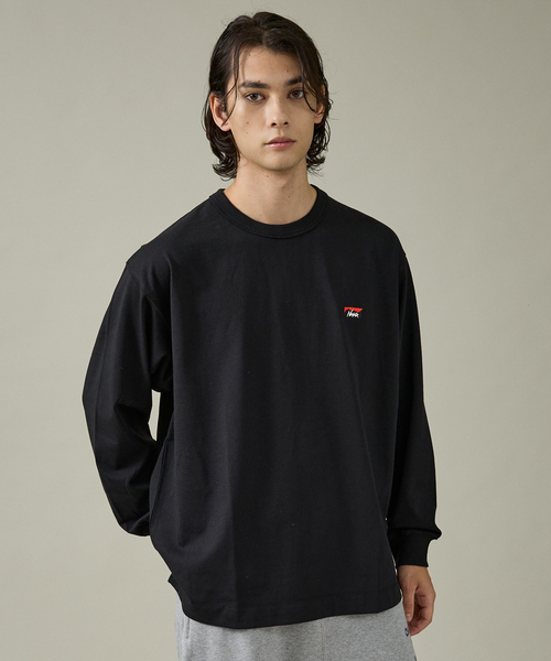 NANGA（ナンガ）の「【NANGA /ナンガ]】ECO HYBRID BOX EMBROIDERY L/STEE/ ボックスロゴ刺繍ロングTシャツ/ロゴ/長袖/ユニセックス【WEB限定】（Tシャツ/カットソー・メンズ・グレー/ホワイト/ブラック・L/M）」の2枚目の写真