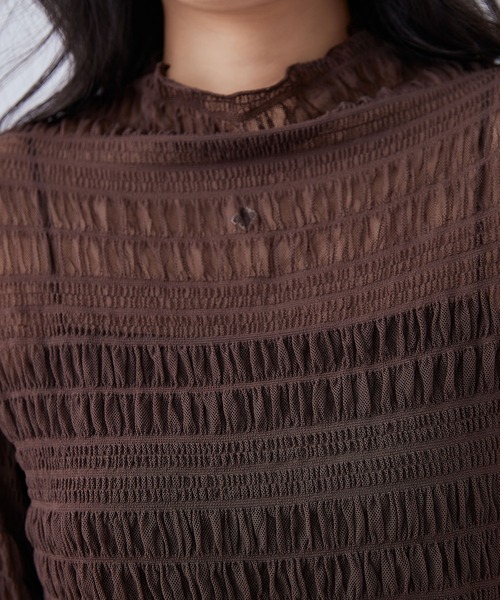 Lace Ladies（レースレディース）の「メッシュ シャーリング 長袖 ハイネック トップス（その他トップス・レディース・ホワイト/ブラック/アイボリー/パープル/ブラウン・FREE）」の20枚目の写真
