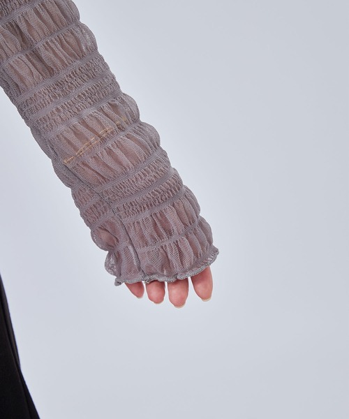 Lace Ladies（レースレディース）の「メッシュ シャーリング 長袖 ハイネック トップス（その他トップス・レディース・ホワイト/ブラック/アイボリー/パープル/ブラウン・FREE）」の7枚目の写真