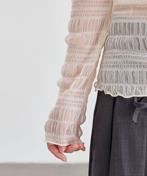 Lace Ladies（レースレディース）の「メッシュ シャーリング 長袖 ハイネック トップス（その他トップス・レディース・ホワイト/ブラック/アイボリー/パープル/ブラウン・FREE）」の22枚目の写真