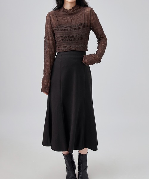 Lace Ladies（レースレディース）の「メッシュ シャーリング 長袖 ハイネック トップス（その他トップス・レディース・ホワイト/ブラック/アイボリー/パープル/ブラウン・FREE）」の19枚目の写真