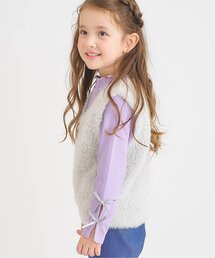 apres les cours | 【WEB限定/ジュニア対応】袖リボンリブTシャツ(Tシャツ/カットソー)