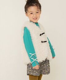 apres les cours | 【WEB限定/ジュニア対応】袖リボンリブTシャツ(Tシャツ/カットソー)