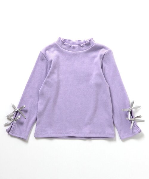 apres les cours（アプレレクール）の「【WEB限定】袖リボンリブTシャツ（Tシャツ/カットソー・キッズ・ドット/ラベンダー/エメラルド/ブラック/グレー・110/100/90/80/140/130/120）」の17枚目の写真