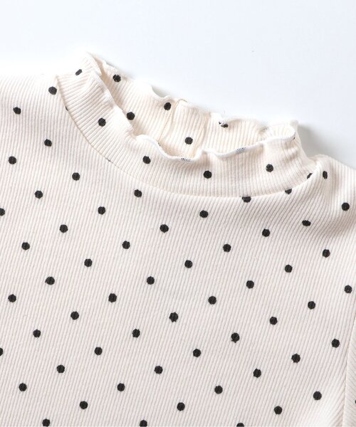 apres les cours（アプレレクール）の「【WEB限定】袖リボンリブTシャツ（Tシャツ/カットソー・キッズ・ドット/ラベンダー/エメラルド/ブラック/グレー・110/100/90/80/140/130/120）」の7枚目の写真