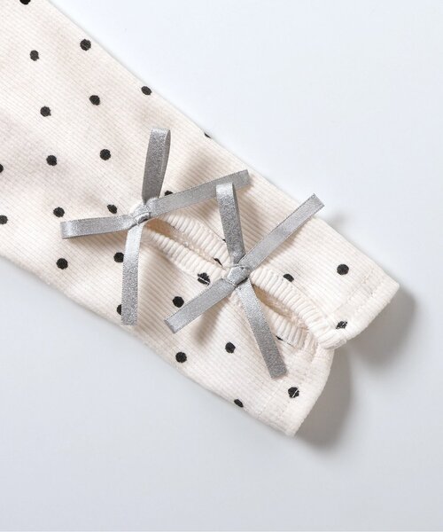 apres les cours（アプレレクール）の「【WEB限定】袖リボンリブTシャツ（Tシャツ/カットソー・キッズ・ドット/ラベンダー/エメラルド/ブラック/グレー・110/100/90/80/140/130/120）」の21枚目の写真