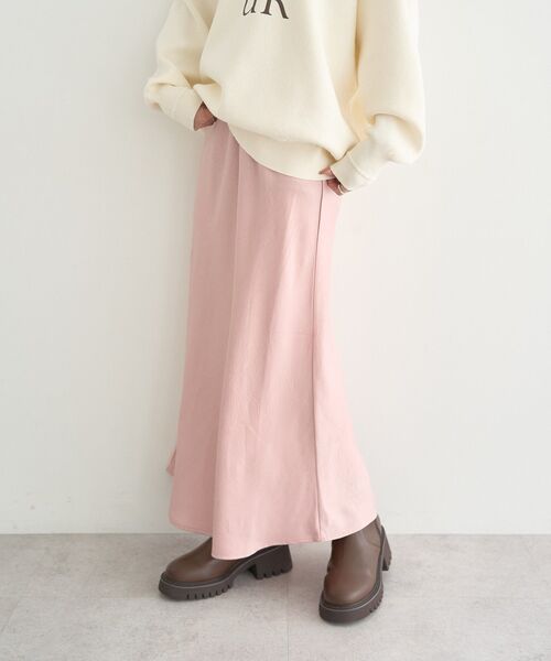 earth music&ecology（アースミュージックアンドエコロジー）の「ストレッチサテンスカート（スカート・レディース・ピンク/ブラウン/ブラック・FREE）」の21枚目の写真