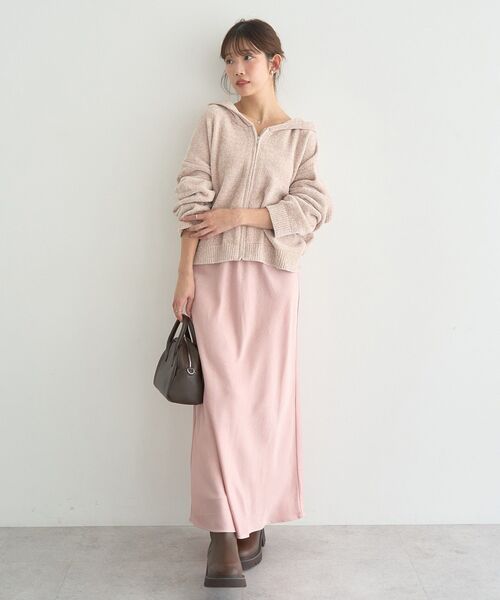 earth music&ecology（アースミュージックアンドエコロジー）の「ストレッチサテンスカート（スカート・レディース・ピンク/ブラウン/ブラック・FREE）」の18枚目の写真