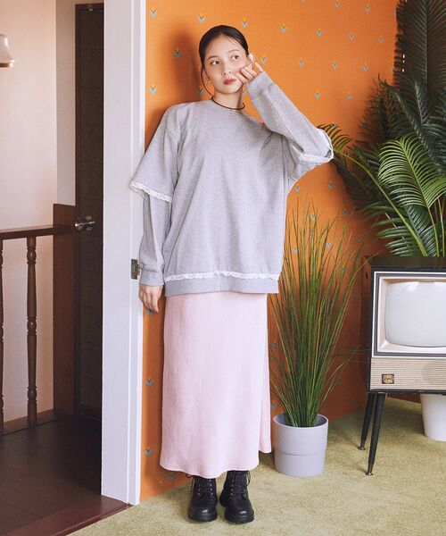 earth music&ecology（アースミュージックアンドエコロジー）の「ストレッチサテンスカート（スカート・レディース・ピンク/ブラウン/ブラック・FREE）」の15枚目の写真