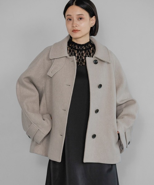 A part by（アパートバイ）の「スーパー100ステンカラーコート（ステンカラーコート・レディース・ベージュ/チャコールグレー・FREE）」の2枚目の写真