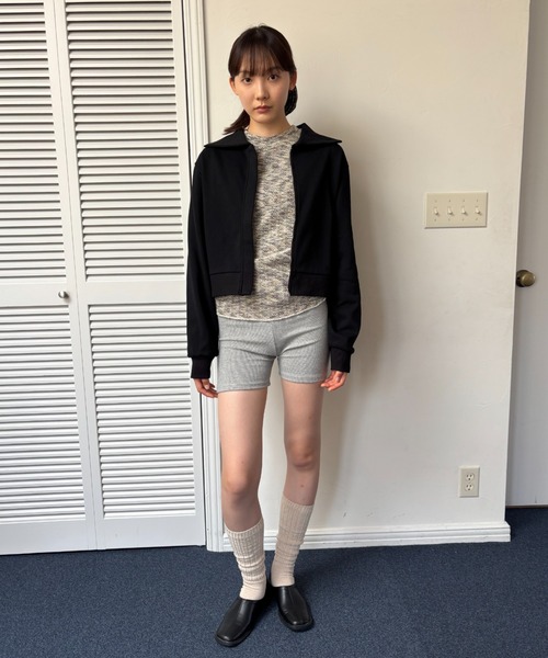 FUULLY STUDIO(フーリィーステューディオ)の「スウェットZIPブルゾン(スウェット・レディース・ブラウン/オートミール/ブラック・FREE)」の8枚目の写真