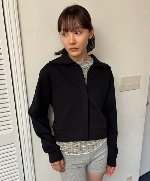 FUULLY STUDIO(フーリィーステューディオ)の「スウェットZIPブルゾン(スウェット・レディース・ブラウン/オートミール/ブラック・FREE)」の11枚目の写真
