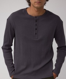 AZUL by moussy | ランダムリブヘンリーネックTシャツ(Tシャツ/カットソー)