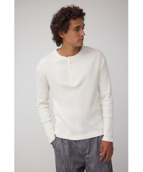 AZUL by moussy(アズールバイマウジー)の「ランダムリブヘンリーネックTシャツ(Tシャツ/カットソー・メンズ・ダークカーキ/ダークグレー/アイボリー・MEDIUM/LARGE)」の21枚目の写真