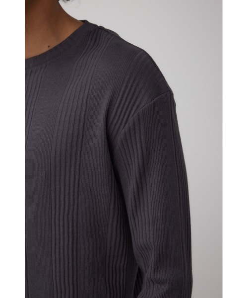 AZUL by moussy(アズールバイマウジー)の「ランダムリブヘンリーネックTシャツ(Tシャツ/カットソー・メンズ・ダークカーキ/ダークグレー/アイボリー・MEDIUM/LARGE)」の7枚目の写真