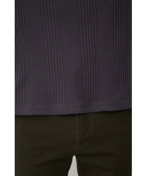 AZUL by moussy(アズールバイマウジー)の「ランダムリブヘンリーネックTシャツ(Tシャツ/カットソー・メンズ・ダークカーキ/ダークグレー/アイボリー・MEDIUM/LARGE)」の9枚目の写真