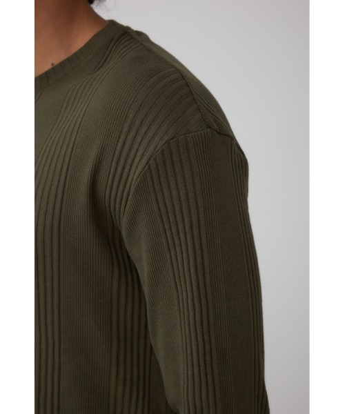 AZUL by moussy(アズールバイマウジー)の「ランダムリブヘンリーネックTシャツ(Tシャツ/カットソー・メンズ・ダークカーキ/ダークグレー/アイボリー・MEDIUM/LARGE)」の17枚目の写真