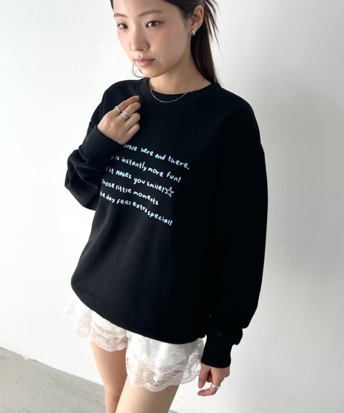 Bamm(バム)の「手書き風ロゴスウェットトップス(スウェット・レディース・ネイビー/ブラック/グレー・M)」の10枚目の写真