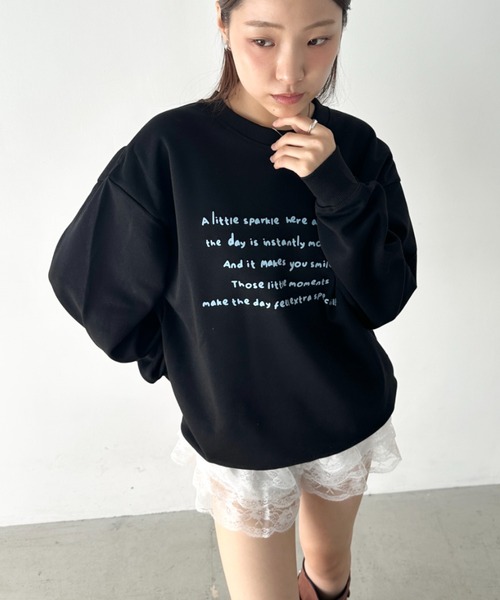 Bamm(バム)の「手書き風ロゴスウェットトップス(スウェット・レディース・ネイビー/ブラック/グレー・M)」の6枚目の写真