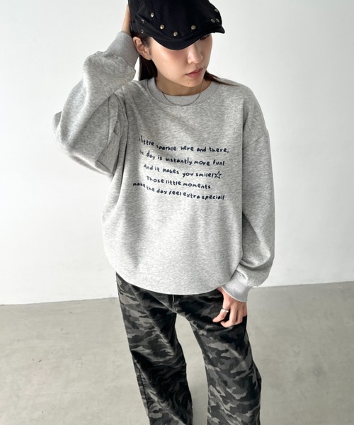 Bamm(バム)の「手書き風ロゴスウェットトップス(スウェット・レディース・ネイビー/ブラック/グレー・M)」の16枚目の写真