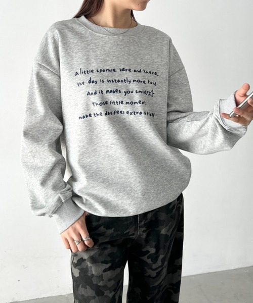 Bamm(バム)の「手書き風ロゴスウェットトップス(スウェット・レディース・ネイビー/ブラック/グレー・M)」の5枚目の写真
