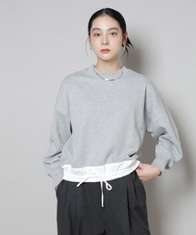 NANO universe | ブロード切替クルーネック裏毛トップス(Tシャツ/カットソー)