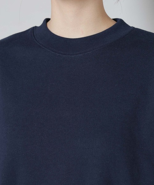 NANO universe（ナノユニバース）の「ブロード切替クルーネック裏毛トップス（Tシャツ/カットソー・レディース・グレー/ネイビー/チャコール・FREE）」の6枚目の写真