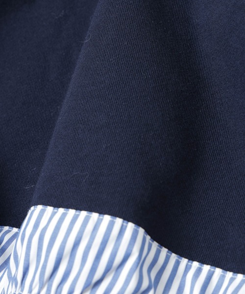 NANO universe（ナノユニバース）の「ブロード切替クルーネック裏毛トップス（Tシャツ/カットソー・レディース・グレー/ネイビー/チャコール・FREE）」の8枚目の写真