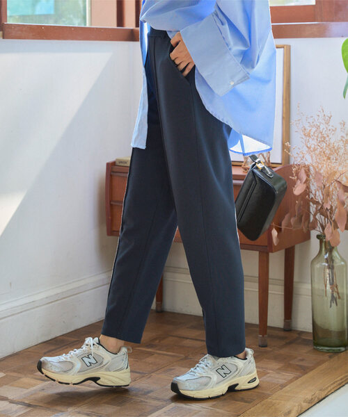 セール】選べるサイズ 美脚ポンチテーパードパンツ（その他パンツ