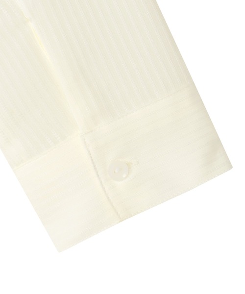 TOKYO SHIRTS（トウキョウシャツ）の「COFREX  ピンタック ビジューボタン ブラウス 長袖 レディースデザインシャツ（シャツ/ブラウス・レディース・ホワイト・LL/S/M/L/XL）」の2枚目の写真