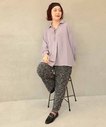 leswel（レスウェル）の「【L～5L 大きいサイズ】ツイードライクニットイージーパンツ（その他パンツ）」