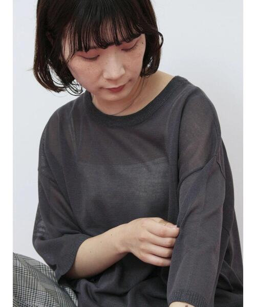 Samansa Mos2 blue（サマンサモスモスブルー）の「7分袖ラメニットプルオーバー（ニット/セーター・レディース・ボルドー/チャコールグレー/ブラウン・F）」の11枚目の写真
