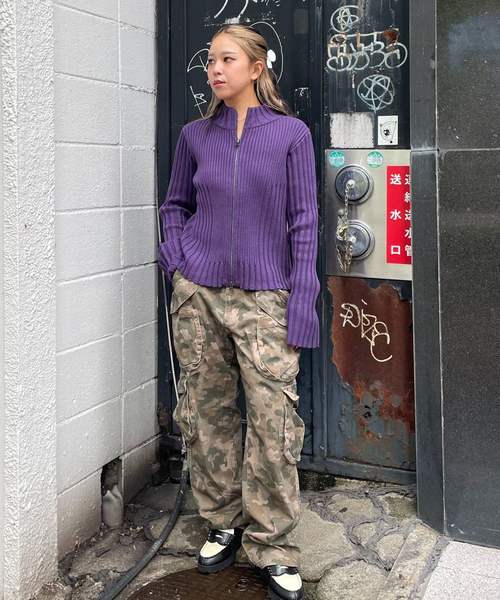 Oriens JOURNAL STANDARD（オリエンス ジャーナルスタンダード）の「フロントジップリブニット（ニット/セーター・レディース・ブラック/パープル/イエロー・FREE）」の15枚目の写真