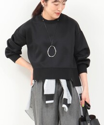 MICO COULIER | 《セットアップ対応》軽量ボンディングドロップスリーブプルオーバーカットソー(Tシャツ/カットソー)