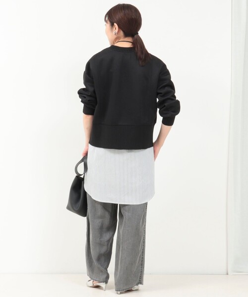 MICO COULIER（ミコクリエ）の「《セットアップ対応》軽量ボンディングドロップスリーブプルオーバーカットソー（Tシャツ/カットソー・レディース・ブラウン/ブラック/グレイッシュベージュ・38）」の15枚目の写真