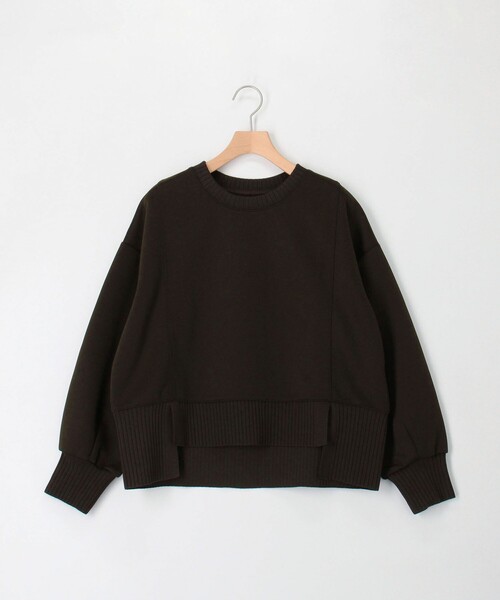 MICO COULIER（ミコクリエ）の「《セットアップ対応》軽量ボンディングドロップスリーブプルオーバーカットソー（Tシャツ/カットソー・レディース・ブラウン/ブラック/グレイッシュベージュ・38）」の9枚目の写真