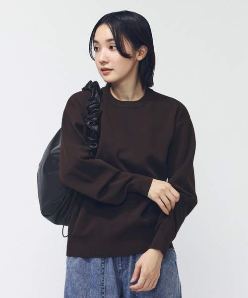 TIGORA(ティゴラ)の「ティゴラ TIGORA ウォッシャブルニットクルーネック(ニット/セーター・レディース・グレー/ホワイト×ブラック/ブラック/ベージュ/ロイヤルブルー/ブラウン/レッド・S/M/L/XL)」の1枚目の写真