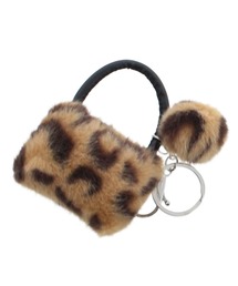 JELLY BEANS（ジェリービーンズ）の「ミニレオパードファーバッグポンポンチャーム(188-56045)JELLY BEANS(ジェリービーンズ)（キーホルダー）」