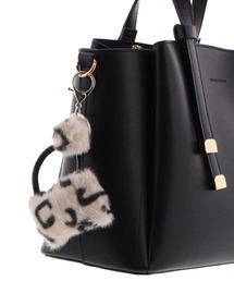 JELLY BEANS（ジェリービーンズ）の「ミニレオパードファーバッグポンポンチャーム(188-56045)JELLY BEANS(ジェリービーンズ)（キーホルダー）」