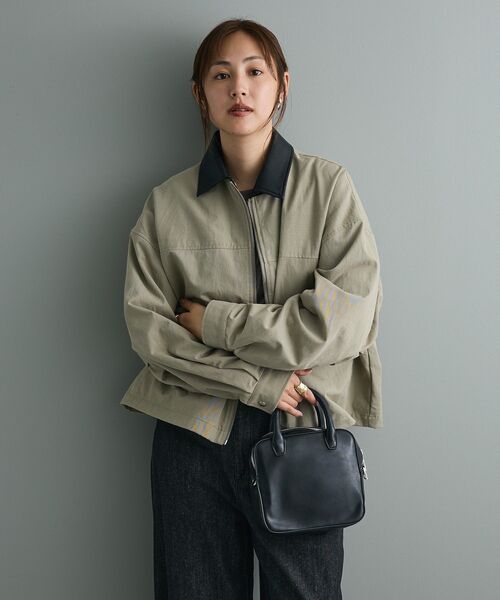 CRAFT STANDARD BOUTIQUE（クラフトスタンダードブティック）の「フェイクレザー衿ブルゾン（ブルゾン・レディース・ライトカーキ・FREE）」の6枚目の写真
