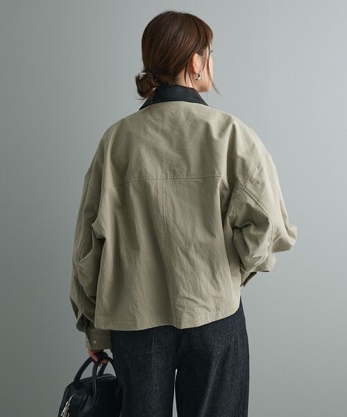 CRAFT STANDARD BOUTIQUE（クラフトスタンダードブティック）の「フェイクレザー衿ブルゾン（ブルゾン・レディース・ライトカーキ・FREE）」の9枚目の写真