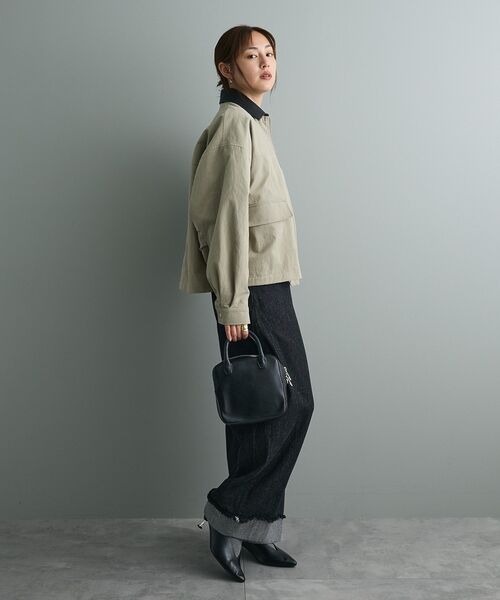 CRAFT STANDARD BOUTIQUE（クラフトスタンダードブティック）の「フェイクレザー衿ブルゾン（ブルゾン・レディース・ライトカーキ・FREE）」の14枚目の写真